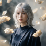 宇都宮餃子と遠距離恋愛をイメージした幻想的な女性アート